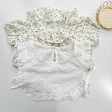 baby body suit with cute lace bib.